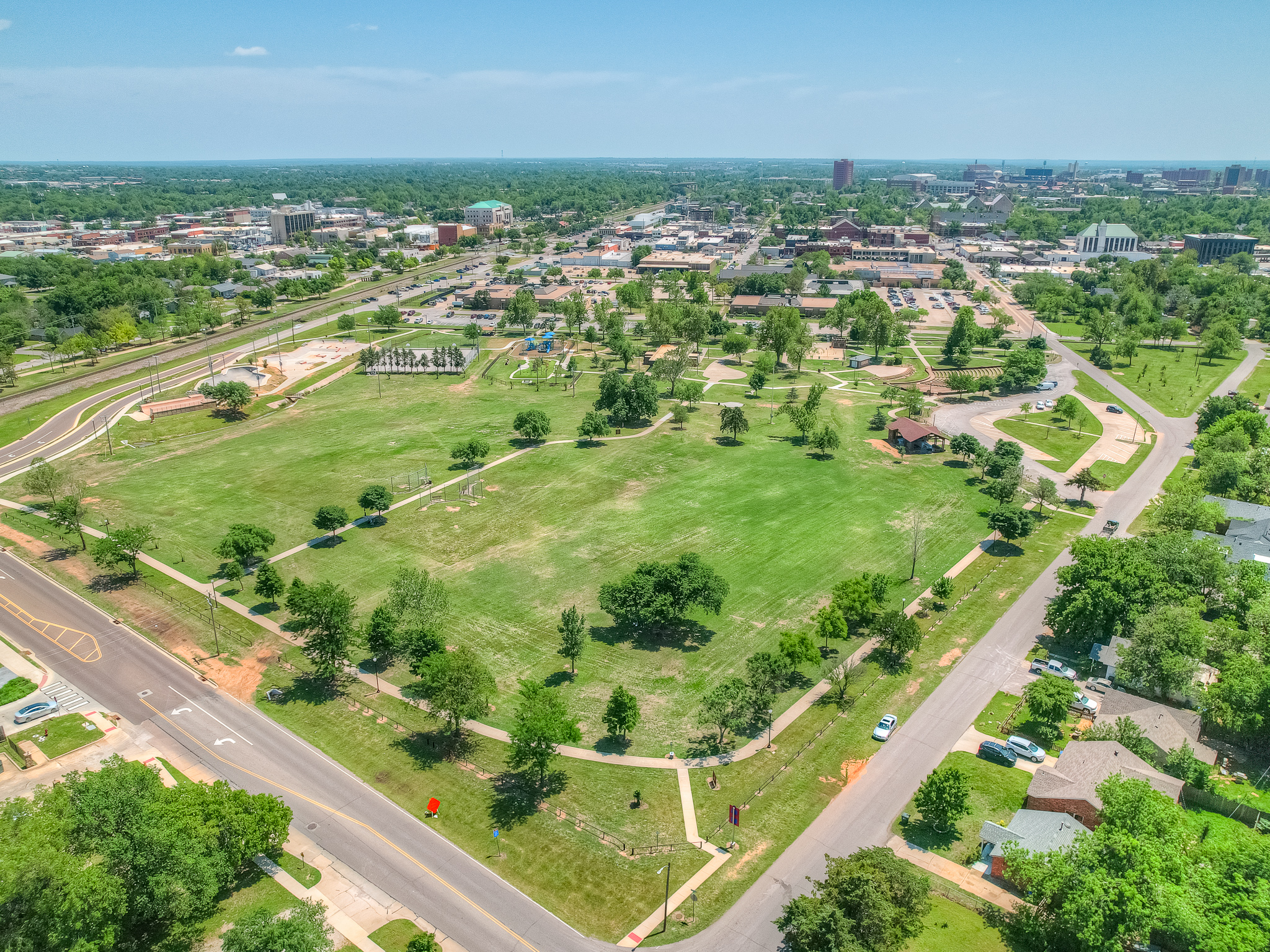 Drone photo of a Norman park